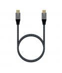 Aisens Cable USB 3.2 Gen2x2 Aluminio 20Gbps 8K@30Hz 5A 100W E-Mark, Tipo USB-C/M-USB-C/M - 1.0m - Color Gris