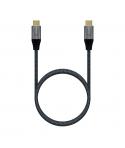 Aisens Cable USB 3.2 Gen2x2 Aluminio 20Gbps 8K@30Hz 5A 100W E-Mark, Tipo USB-CM-USB-CM - 1.0m - Color Gris