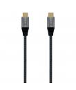 Aisens Cable USB 3.2 Gen2x2 Aluminio 20Gbps 8K@30Hz 5A 100W E-Mark, Tipo USB-C/M-USB-C/M - 1.5m - Color Gris