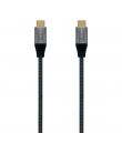 Aisens Cable USB 3.2 Gen2x2 Aluminio 20Gbps 8K@30Hz 5A 100W E-Mark, Tipo USB-CM-USB-CM - 1.5m - Color Gris