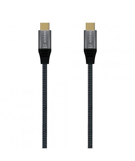Aisens Cable USB 3.2 Gen2x2 Aluminio 20Gbps 8K@30Hz 5A 100W E-Mark, Tipo USB-CM-USB-CM - 1.5m - Color Gris