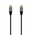Aisens Cable USB 3.2 Gen2x2 Aluminio 20Gbps 8K@30Hz 5A 100W E-Mark, Tipo USB-C/M-USB-C/M - 1.5m - Color Gris