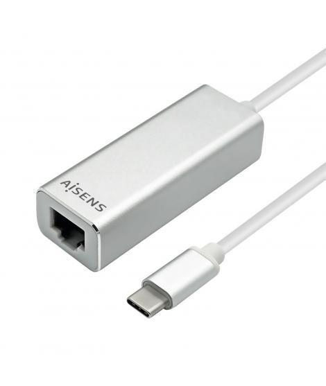 Aisens Conversor USB3.1 GEN1 USB-C a Ethernet Gigabit 10/100/1000 Mbps - Color Negro
