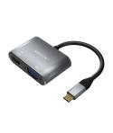 Aisens Conversor USB-C a VGAHDMI 4K - USB-CM-VGAH-HDMIH - 15CM - Color Gris