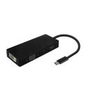 Aisens Conversor USB-C a DP/DVI/HDMI/VGA - USB-C/M-DP/H-DVI/H-HDMI/H-VGA/H - 15cm - Color Negro