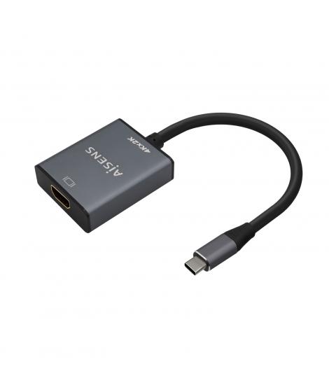 Aisens Conversor Aluminio USB-C a HDMI 4K@30Hz - USB-C/M-HDMI/H - 15cm - Color Gris