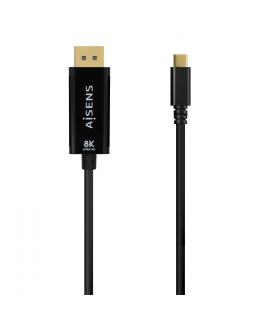 Aisens Cable Conversor USB-C a Displayport 8K@60Hz - USB-C/M-DP/M - 0.8m - Color Negro