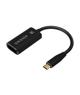 Aisens Conversor Aluminio USB-C a Displayport 8K@60Hz - USB-C/M-DP/H - 15cm - Color Negro