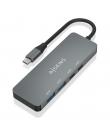 Aisens Hub USB 3.2 GEN2 10G USB-C - USB-C/M-2xUSB-C/H-2xUSB-A/H - 15cm - Color Gris