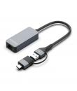 Aisens Conversor USB3.2 Gen1 USB-A+USB-C a Ethernet 2.5G 10/100/1000/2500 MBPS - 15cm - Color Gris
