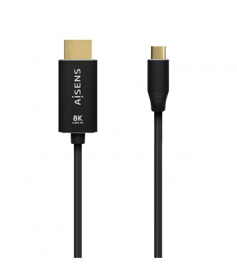 Aisens Cable Conversor Aluminio USB-C a HDMI 2.1 8K@60Hz - USB-C/M-HDMI/M - 1.0m - Color Negro