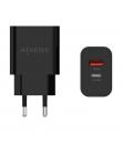 Aisens Cargador 20W - 1xUSB-C PD3.0 - 1xUSB-A QC3.0 - Color Negro