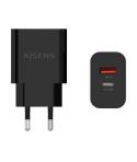 Aisens Cargador 20W - 1xUSB-C PD3.0 - 1xUSB-A QC3.0 - Color Negro