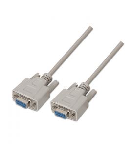 Aisens Cable Serie Null Modem - DB9/H-DB9/H - 1.8m para Dispositivos de Comunicacion Equipados con Puerto Serie - Color Beige