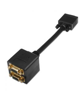 Aisens Cable Bifurcador Super Alta Calidad SVGA(3C+9) - HDB15/M-2xHDB15/H - Blindado en Oro - 20cm - Color Oro