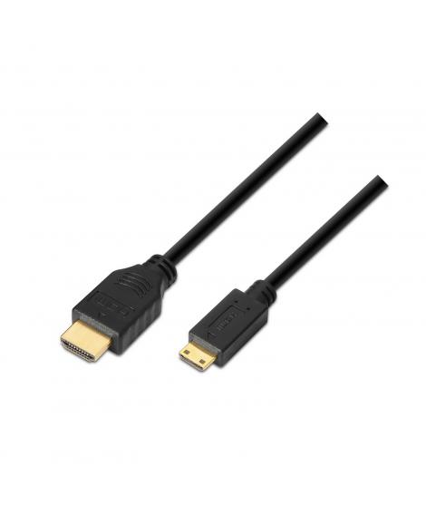 Aisens Cable HDMI a Mini HDMI Alta Velocidad / HEC - A Macho-C/Macho - 3.0m - Compatibilidad 3D y Ethernet - Color Negro