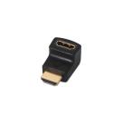 Aisens Adaptador HDMI Acodado - A Hembra-A Macho Conectar HDMI en Espacio Reducio - Color Negro