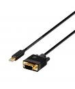 Aisens Cable Conversor Mini Displayport a VGA - Mini DP/M-VGA/M - 2.0m - Color Negro