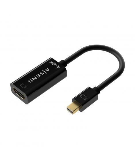 Aisens Conversor Mini DP V1.2 a HDMI V1.4 4K@30HZ - MDP/M-HDMIA/H - 15CM - Color Negro