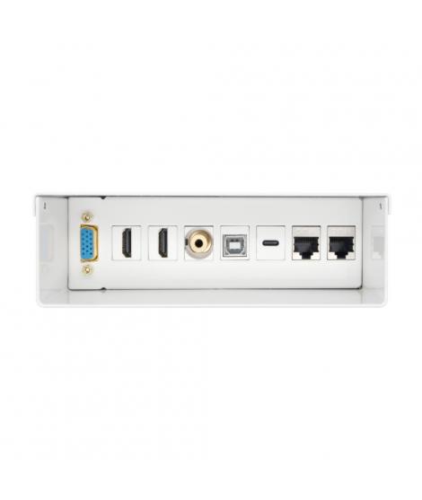 Aisens Caja de Conexiones VGA, Jack 3.5, 2x HDM, 1x USB-, 1x USB-B, 2x RJ45 Cat.6A STP - Color Blanco