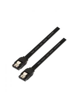 Aisens Cable SATA III Datos 6G con Anclajes - 0.5m para Disco Duro SATA I - II - III SSD - Color Negro