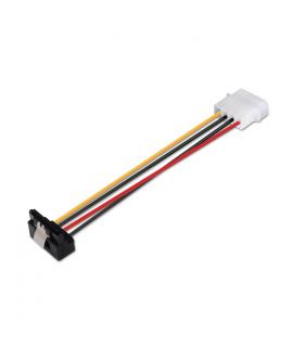 Aisens Cable SATA alim Acodado con Anclajes - Molex 4pin/M-SATA Hembra - 16cm - 100% Cobre - Color Negro