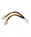 Aisens Cable de Alimentacion para Microprocesador - 4pin/H-4+4pin/M - 15cm - 100% Cobre - Color Negro