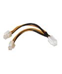 Aisens Cable de Alimentacion para Microprocesador - 4pin/H-4+4pin/M - 15cm - 100% Cobre - Color Negro