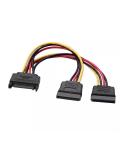 Aisens Cable SATA Alimentacion - SATA/M-2xSATA/H - 20cm - Color Negro