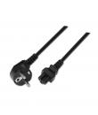 Aisens Cable Alimentacion Trebol - CEE7 Acodado/M-C5/H - 1.5m - 100% Cobre Puro AWG18 - Color Negro