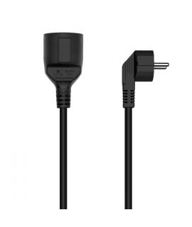 Aisens Cable Alargador de Alimentacion Schuko - CEE7M-CEE7H - 2.0M - Color Negro