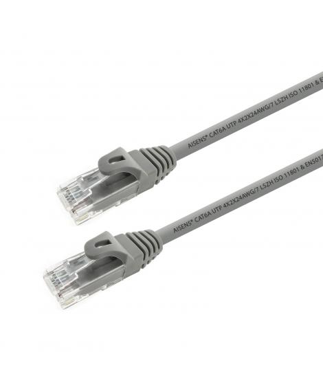 Aisens Cable de Red Latiguillo RJ45 LSZH Cat.6A 500 Mhz UTP AWG24 - 0.25m - Libre de Halogenos - 10 Gigabit/s - Color Gris