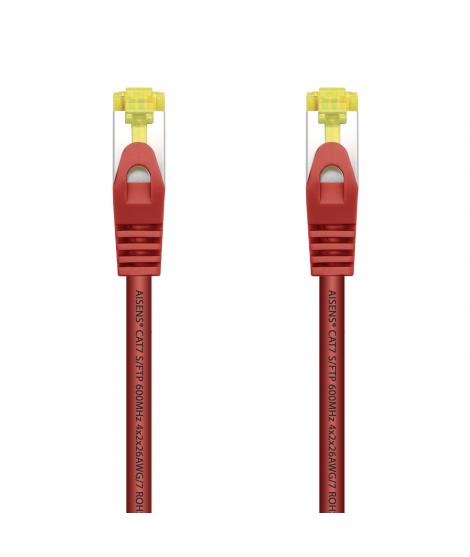 Aisens Cable de Red Latiguillo RJ45 LSZH Cat.7 600 MHz S/FTP PIMF AWG26 - 25cm - Color Rojo