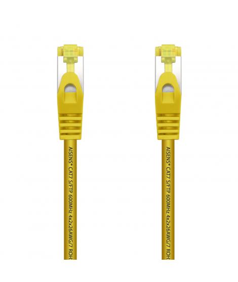 Aisens Cable de Red Latiguillo RJ45 LSZH Cat.7 600 MHz S/FTP PIMF AWG26 - 25cm - Color Amarillo