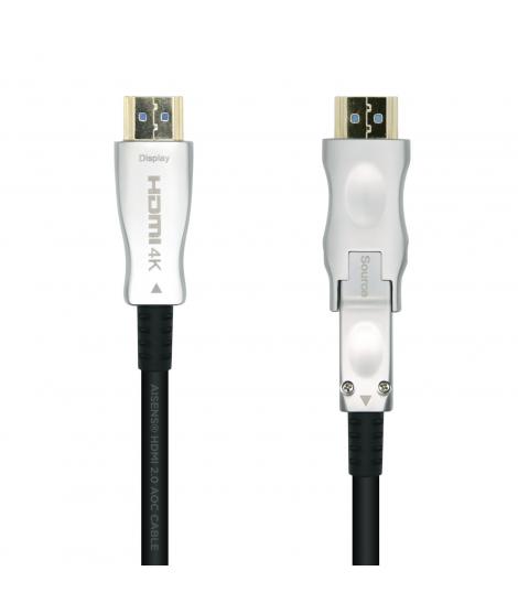 Aisens Cable HDMI V2.0 AOC (Active Optical Cable) Desmontable Premium Alta Velocidad / HEC 4K@60Hz 4:4:4 18Gbps - A/M-D/A/M - 15