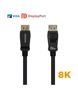 Aisens Cable Displayport Certificado V1.4 8K@60hz - DP/M-DP/M - 0.5m - Color Negro