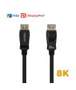 Aisens Cable Displayport Certificado V1.4 8K@60hz - DP/M-DP/M - 1.0m - Color Negro