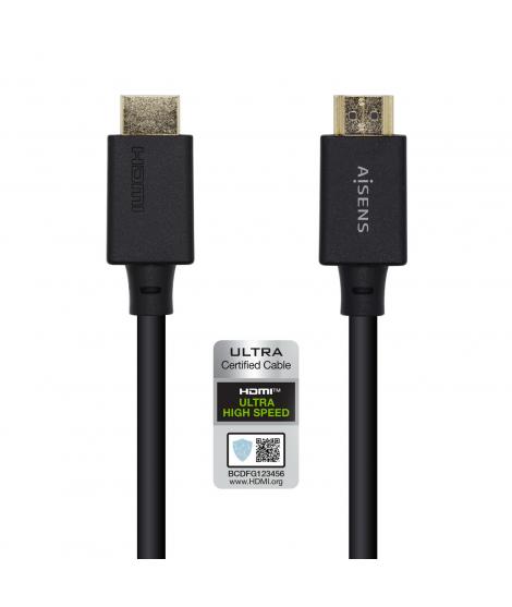 Aisens Cable HDMI V2.1 Certificado Ultra Alta Velocidad 8K@60Hz 48Gbps - A/M-A/M - 0.5m - Color Negro