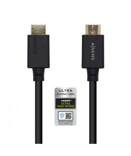 Aisens Cable HDMI V2.1 Certificado Ultra Alta Velocidad 8K@60Hz 48Gbps - A/M-A/M - 3.0m - Color Negro