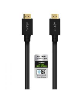 Aisens Cable HDMI V2.1 Ultra Alta Velocidad/Hec 8K@60Hz 48Gbps - A/M-A/M - 5.0m - Color Negro
