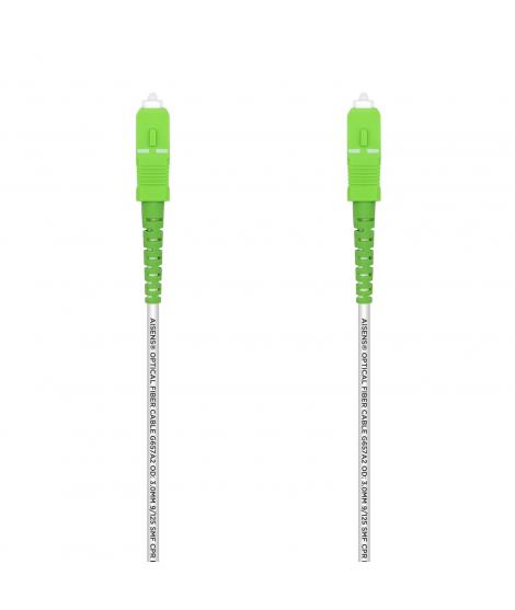 Aisens Cable Fibra Optica Latiguillo G657A2 3.0 9/125 SMF Simplex CPR Dca LSZH - SC/APC-SC/APC - 1.0M - Color Blanco