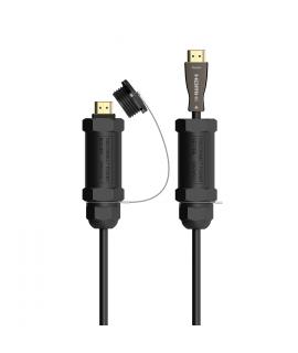 Aisens Cable HDMI V2.1 AOC con Armadura Ultra Alta Velocidad  HEC 8K@60HZ 4K@120HZ 4:4:4 48GBPS - AM-AM - 20M - Color Negro