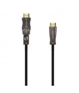 Aisens Cable Hdmi V2.1 AOC Desmontable Ultra Alta Velocidad / Hec 8K@60Hz 4K@120Hz 4:4:4 48Gbps - A/M-D/A/M - 15M - Color Negro