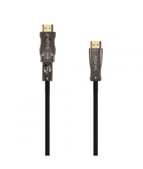 Aisens Cable Hdmi V2.1 AOC Desmontable Ultra Alta Velocidad / Hec 8K@60Hz 4K@120Hz 4:4:4 48Gbps - A/M-D/A/M - 20M - Color Negro