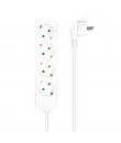 Aisens Regleta Multiple de 4 Tomas sin Interruptor con Cable 3×1.5mm2 - 1.4m - Color Blanco