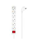 Aisens Regleta Multiple de 6 Tomas con Interruptor con Cable 3×1.5mm2 - 1.4m - Color Blanco