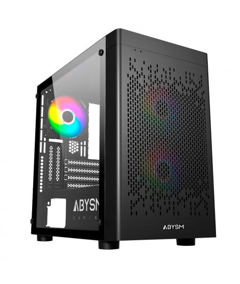 Abysm Danube Inva MX202 Caja Torre ITX, micro ATX - Lateral Cristal Templado - 3.5" y 2.5" - USB-A, USB-C y Audio - 3 Ventilador