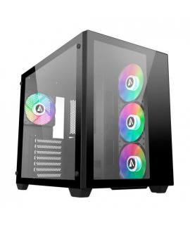 Abysm Danube Sava 285 BX203 Black ARGB Caja Torre ATX, ITX, Micro ATX - Lateral y Frontal Cristal Templado - 3.5" y 2.5" - USB-A