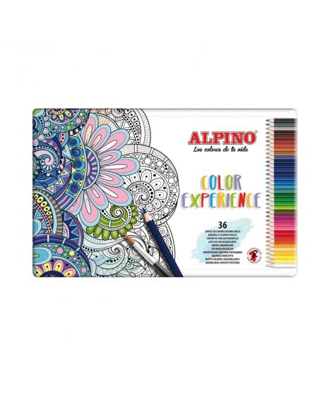 Alpino Color Experience Pack de 36 Lapices Acuarelables - Mina de 3,3mm Resistente y Acuarelable - Ideal para Difuminar y