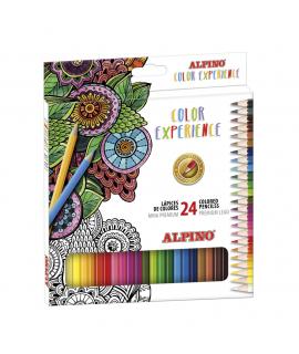 Alpino Color Experiencie Pack de 24 Lapices de Colores Premium Mina Blanda - Pintado Suave y Graduable - Colores Vivos y Brillan